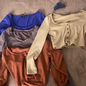 Long sleeve crop tops